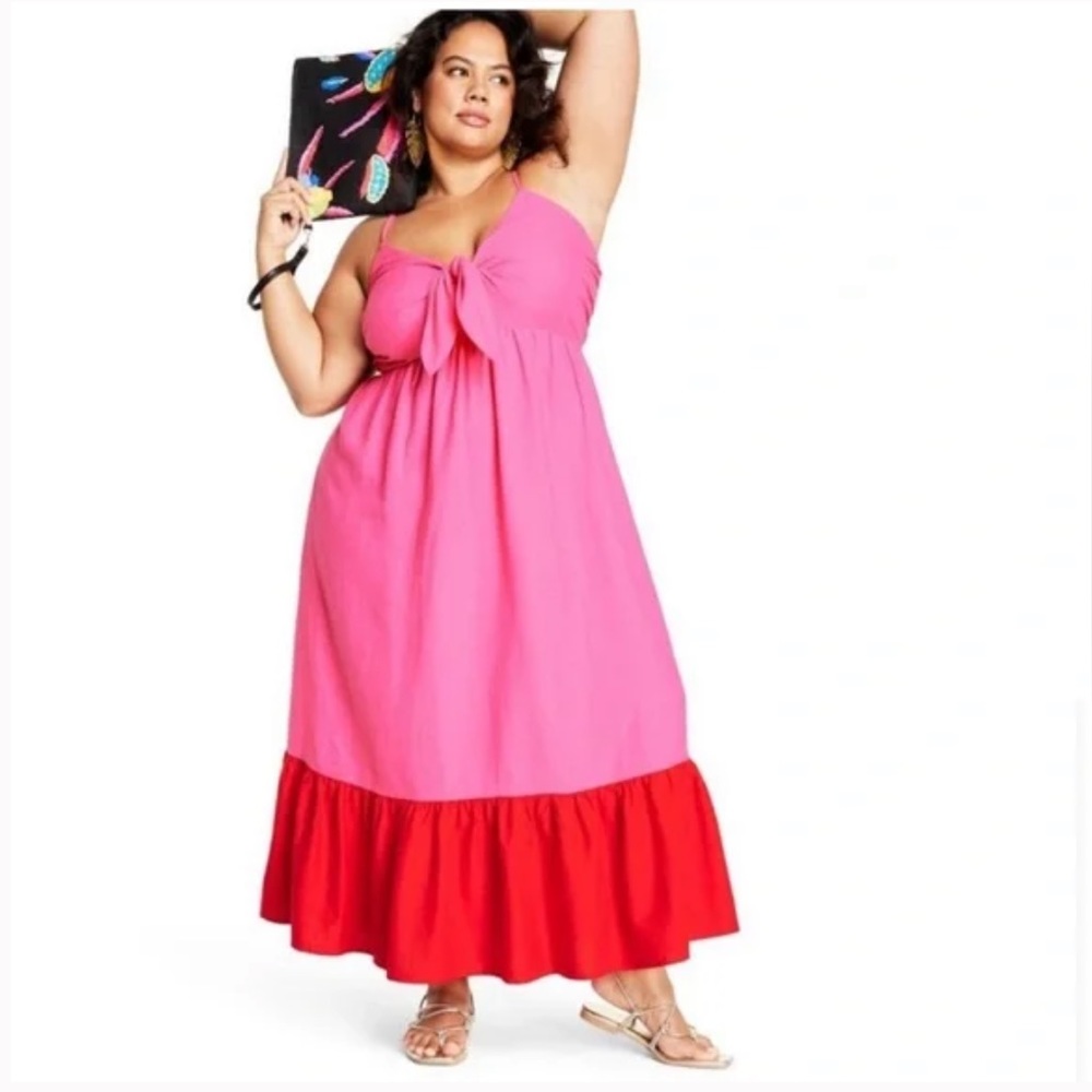 Tabitha Brown Sleeveless Tie-Front Midi Dress Target